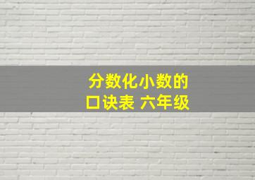 分数化小数的口诀表 六年级